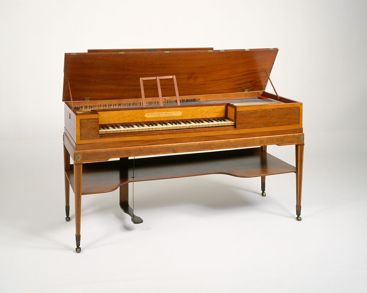 Square Piano, John Broadwood &amp; Sons, Mahogany veneer, boxwood, iron, brass, ivory, ebony, and various materials, British 
