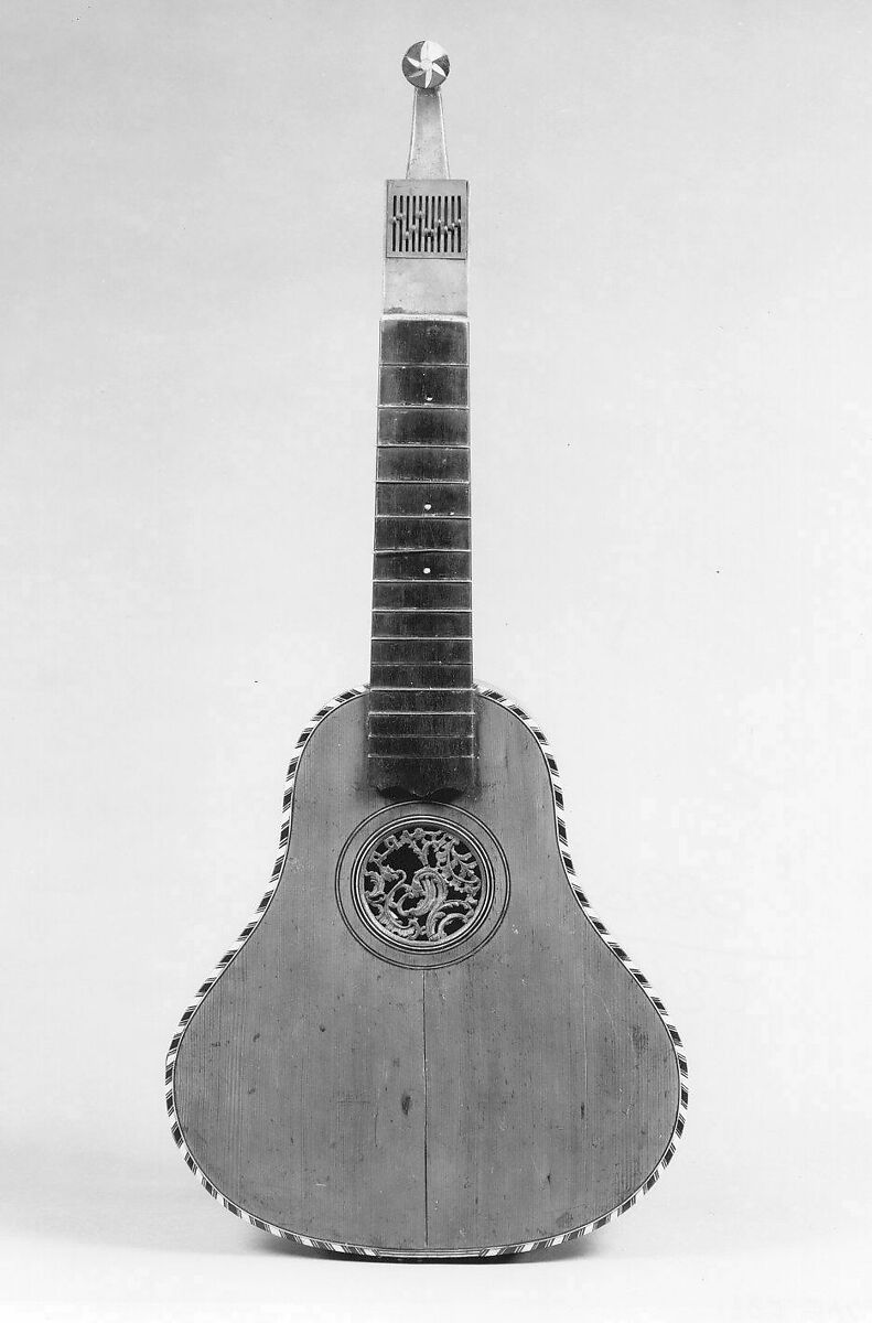 Cittern, Gerard J. Deleplanque (French, Lille, France active ca. 1754–1790), Maple, spruce, ebony, ivory, mother-of-pearl, brass, French 