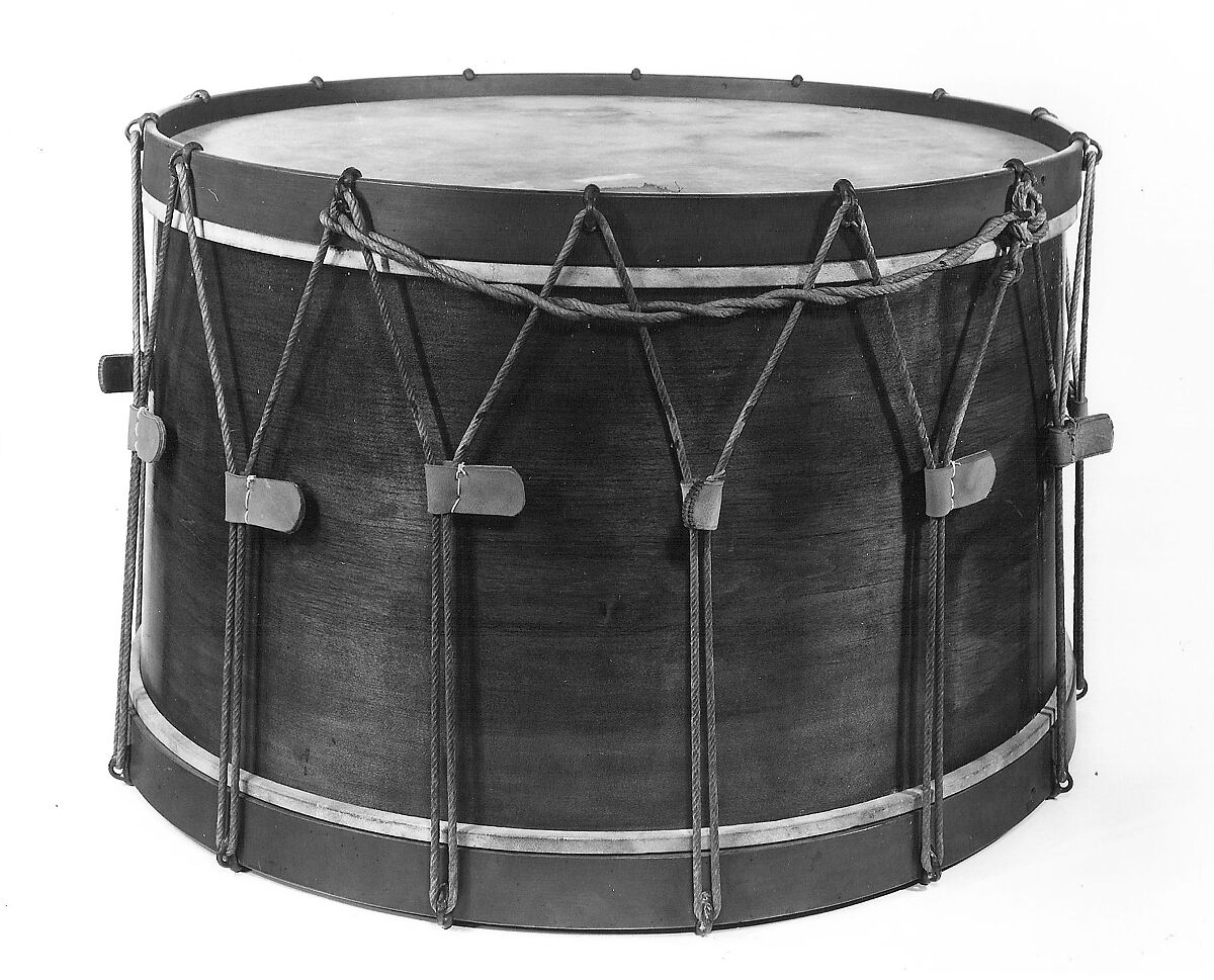 Bass Drum, John G. Pike (American, Plymouth, New York 1815–1884 Norwich, New York), Wood, parchment, leather, metal, American 