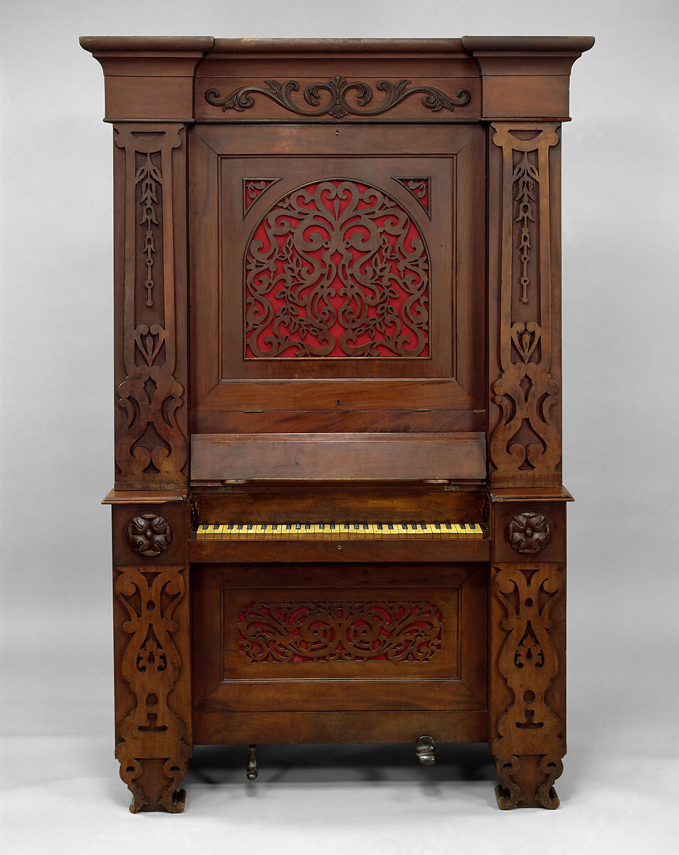 Chamber Organ, William Crowell (American, active Mount Vernon, New Hampshire 1830–after 1852, Mount Vernon), Wood, various materials, American 