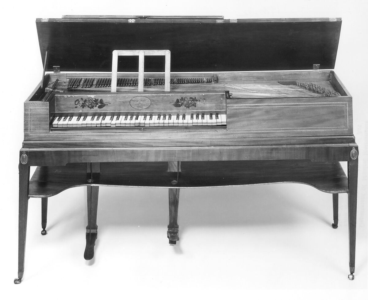 Square Piano, George Astor (Baden 1752–1813 London), Mahogany, mahogany veneer, iron, brass, ivory, ebony, various materials., British 