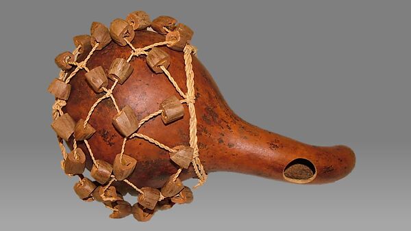 Ficáw (rattle), Gourd, nut, fiber, Cameroonian 