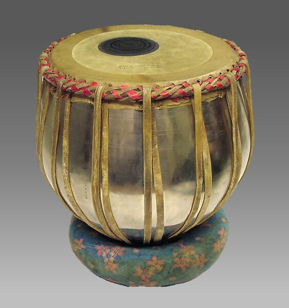 Tabla and Bhaya, Hide, wood, chromed copper, Indian