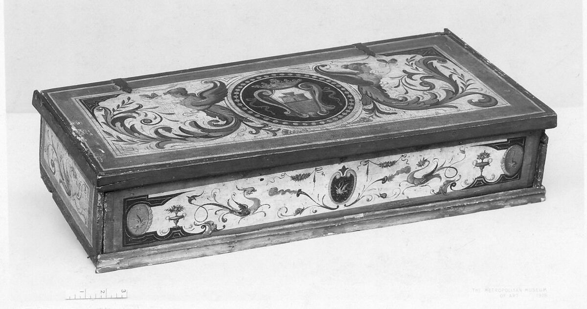 Rectangular Octave Virginal, Wood and various materials, probably German