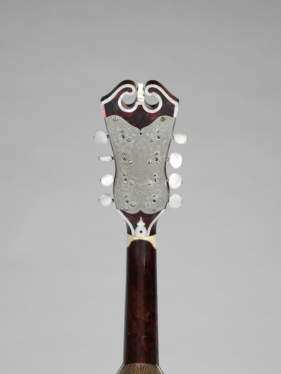 Mandolin, Angelo Mannello (American, Morcone, Italy 1858–1922 New York), Spruce, maple, tortoiseshell, ivory, mother-of-pearl, metal, American