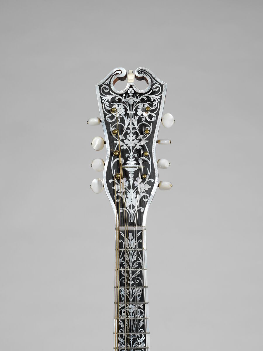 Mandolin, Angelo Mannello (American, Morcone, Italy 1858–1922 New York), Spruce, maple, tortoiseshell, ivory, mother-of-pearl, metal, American