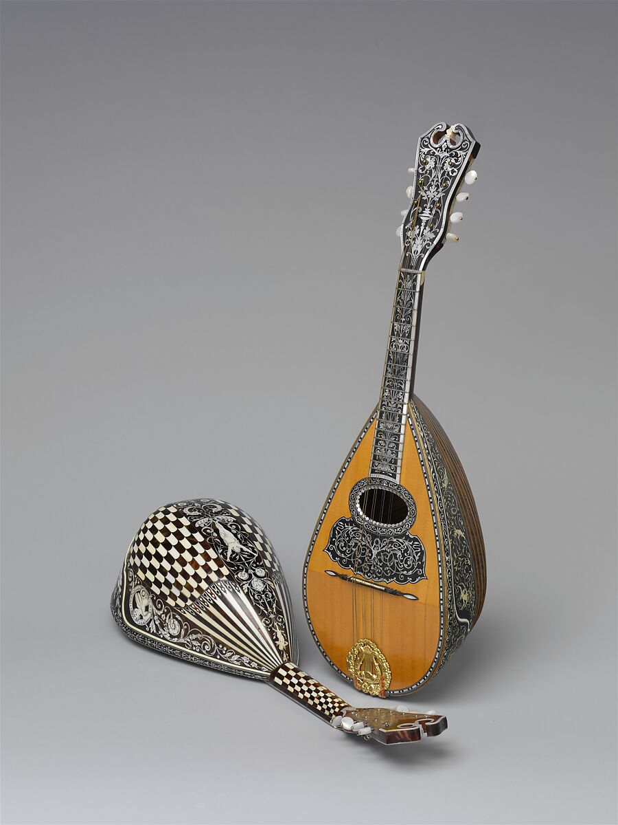Mandolin, Angelo Mannello (American, Morcone, Italy 1858–1922 New York), Spruce, maple, tortoiseshell, ivory, mother-of-pearl, metal, American