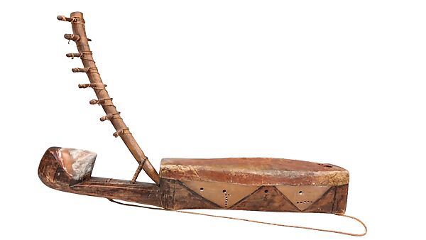 Ngombi, Wood, nylon, hide, fiber, Tsogo