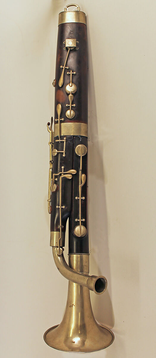 Bass Clarinet in B-flat, Giacinto Riva (Italian, active 1839–72), boxwood, ebony, nickel-silver, Italian 