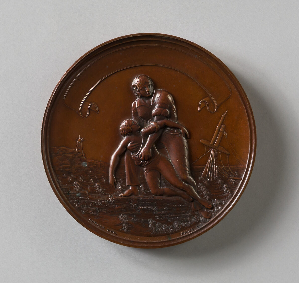 The "Shipwreck Medal", Salathiel Ellis (1803–1879), Bronze, American 