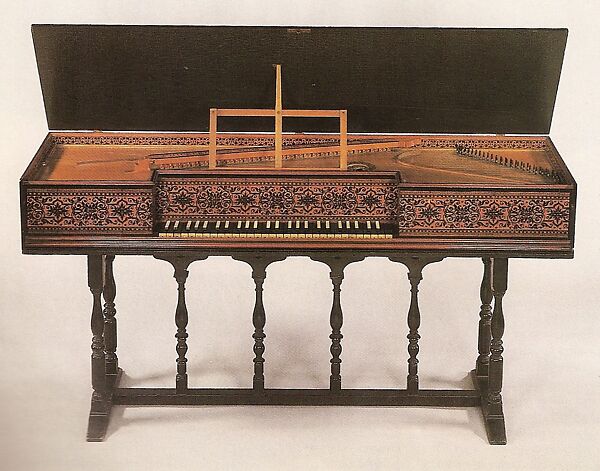 Virginal, Arnold Dolmetsch , Chickering & Sons French, active Britain, Wood, brass, ebony, ivory, American
