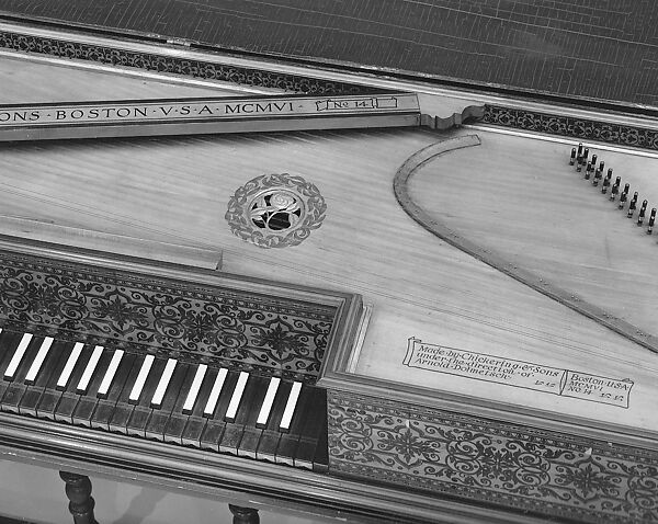 Virginal, Arnold Dolmetsch (French, born Le Mans, France 1858–1940 Haslemere, Surrey, England)  , Chickering & Sons, Wood, brass, ebony, ivory, American