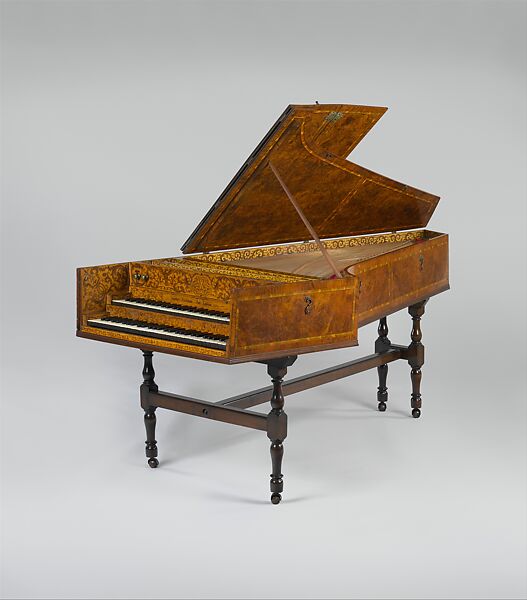 Jacob Kirkman (British, born Bischwiller, Alsace, France 1710–1792 Greenwich, England), Walnut, ivory, ebony, spruce, iron, brass, leather, various materials 