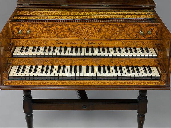 Jacob Kirkman (British, born Bischwiller, Alsace, France 1710–1792 Greenwich, England), Walnut, ivory, ebony, spruce, iron, brass, leather, various materials