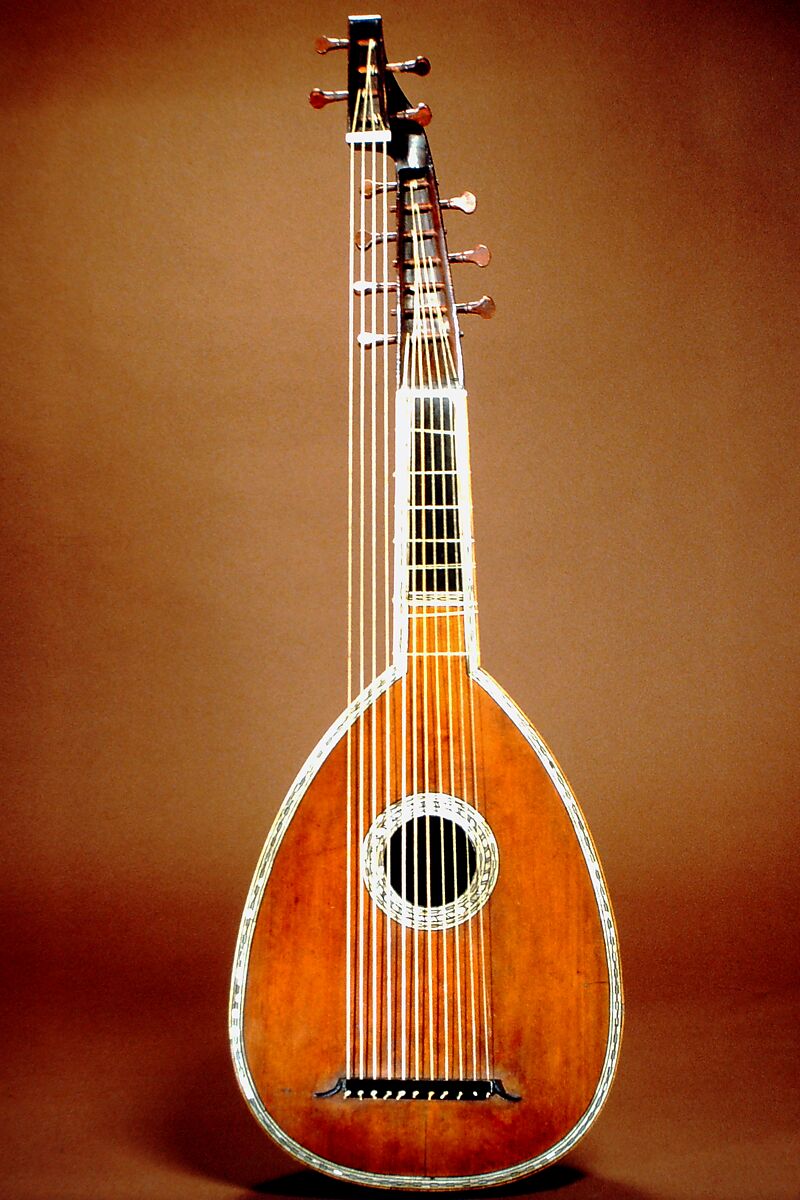 Arch Cittern, Jean Francois Tiphanon, Wood, ivory, French