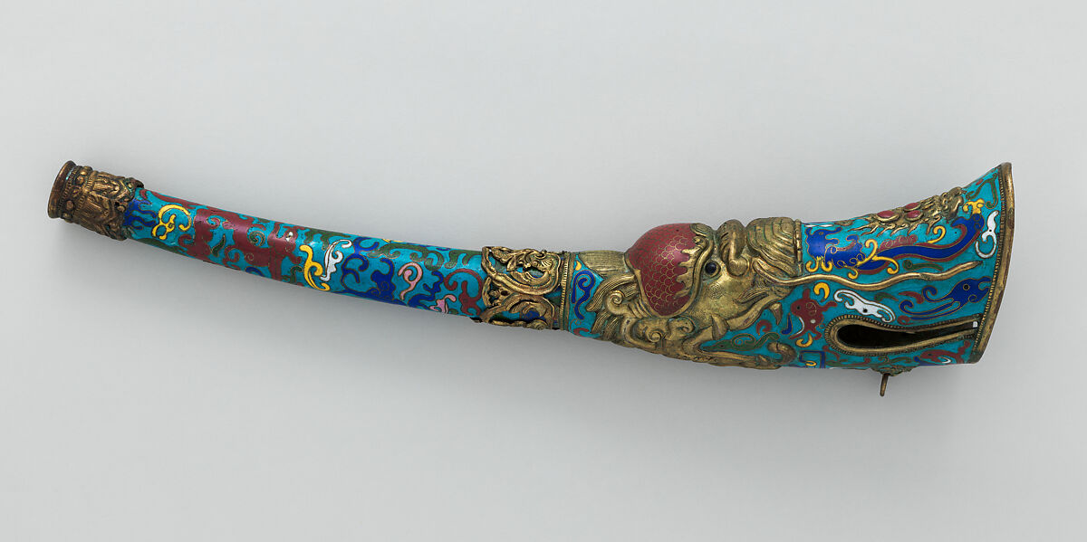Rkang-Gling, Brass, cloisonné, Chinese