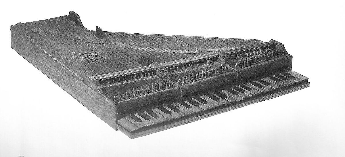 Folding Harpsichord, Cypress, iron, and various materials, Italian 