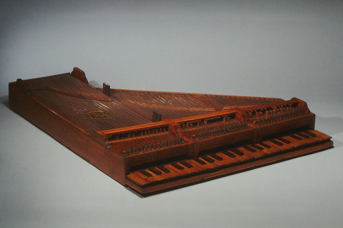 Folding Harpsichord, Cypress, iron, and various materials, Italian