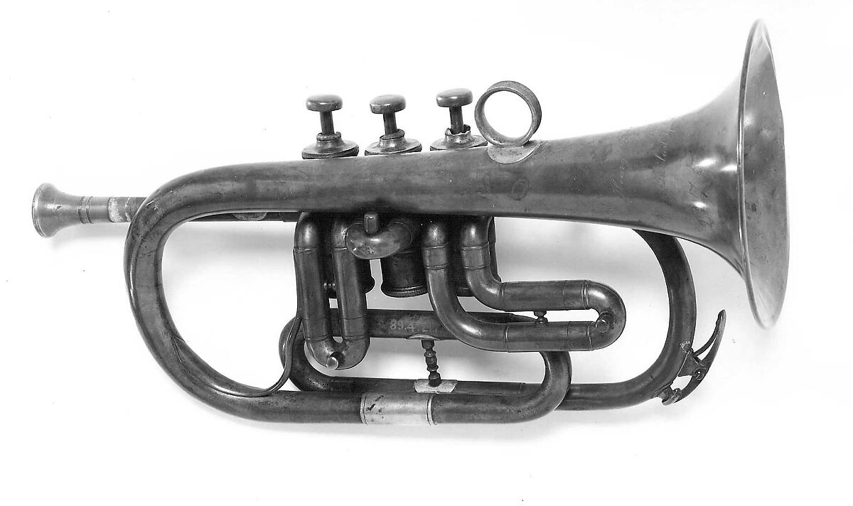 Soprano Saxhorn in B-flat, Brass, nickel-silver, possibly French 