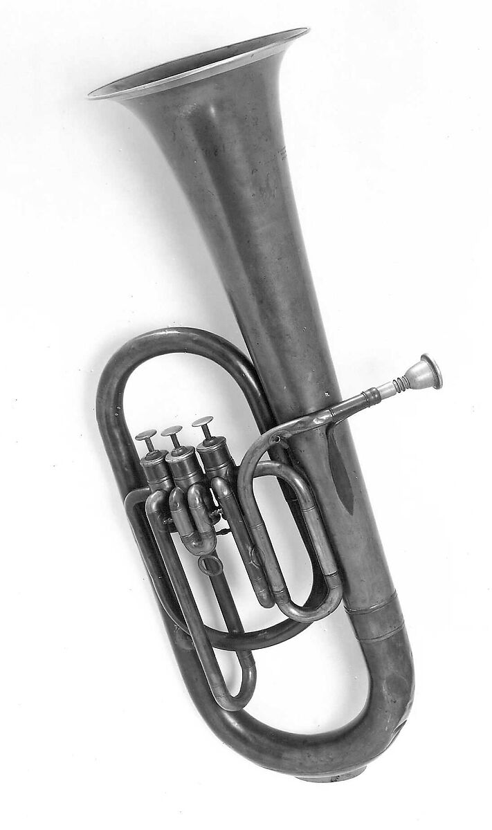 Bass Saxhorn in B-flat, W. I. Seefeldt (?), Brass, nickel-silver, American 