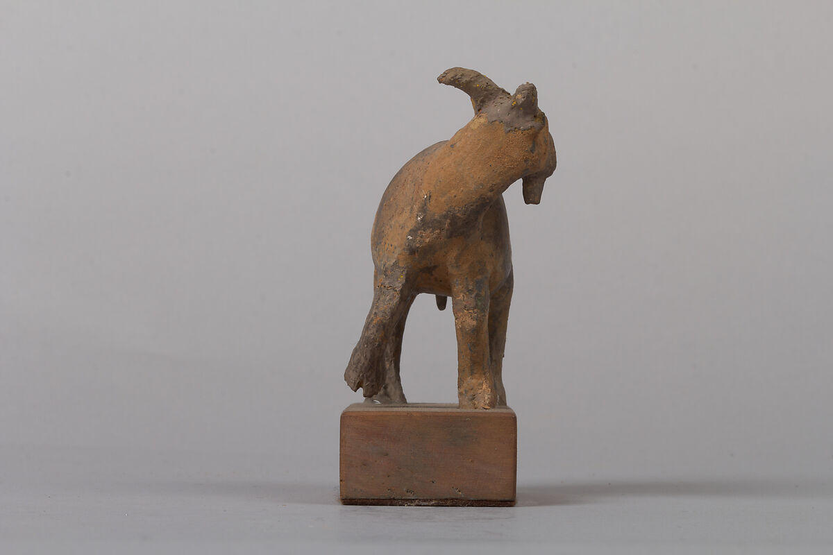 Goat (one of a pair), Earthenware, China
