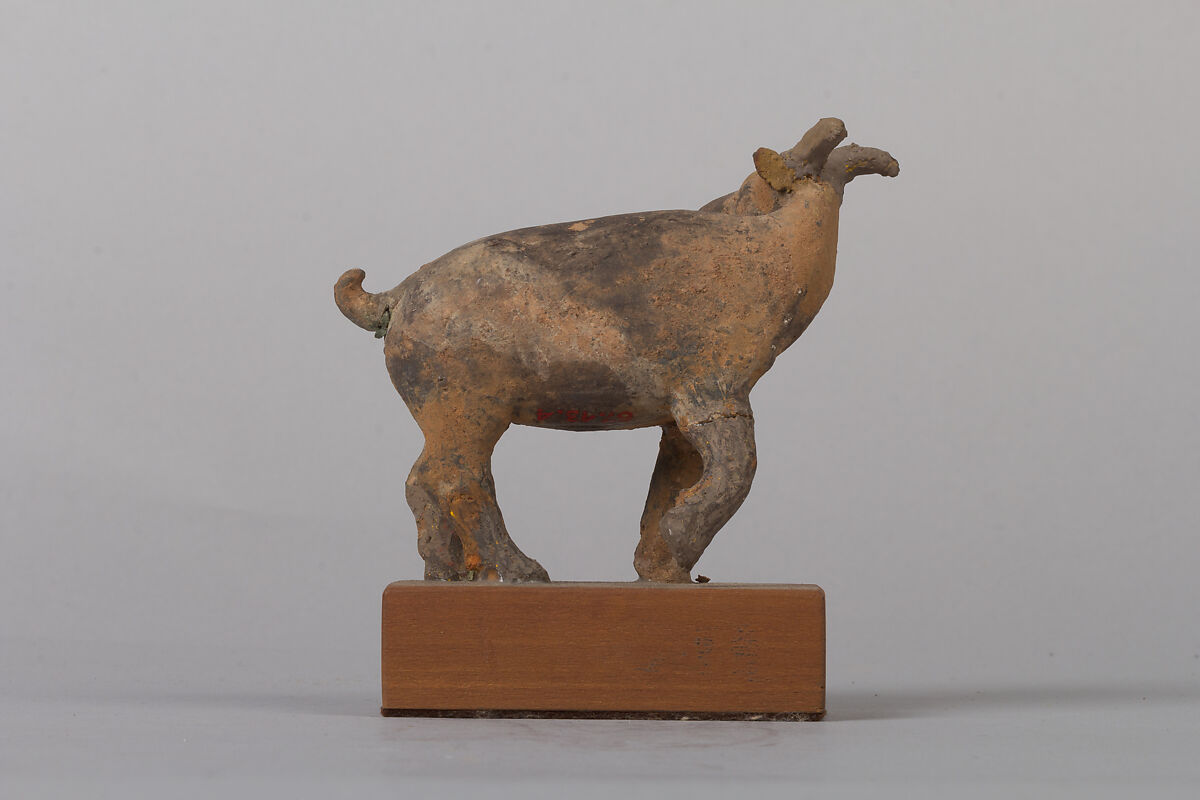 Goat (one of a pair), Earthenware, China