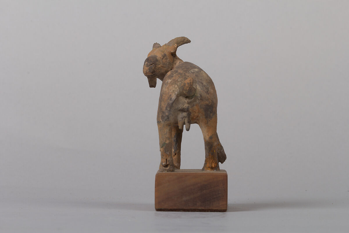 Goat (one of a pair), Earthenware, China