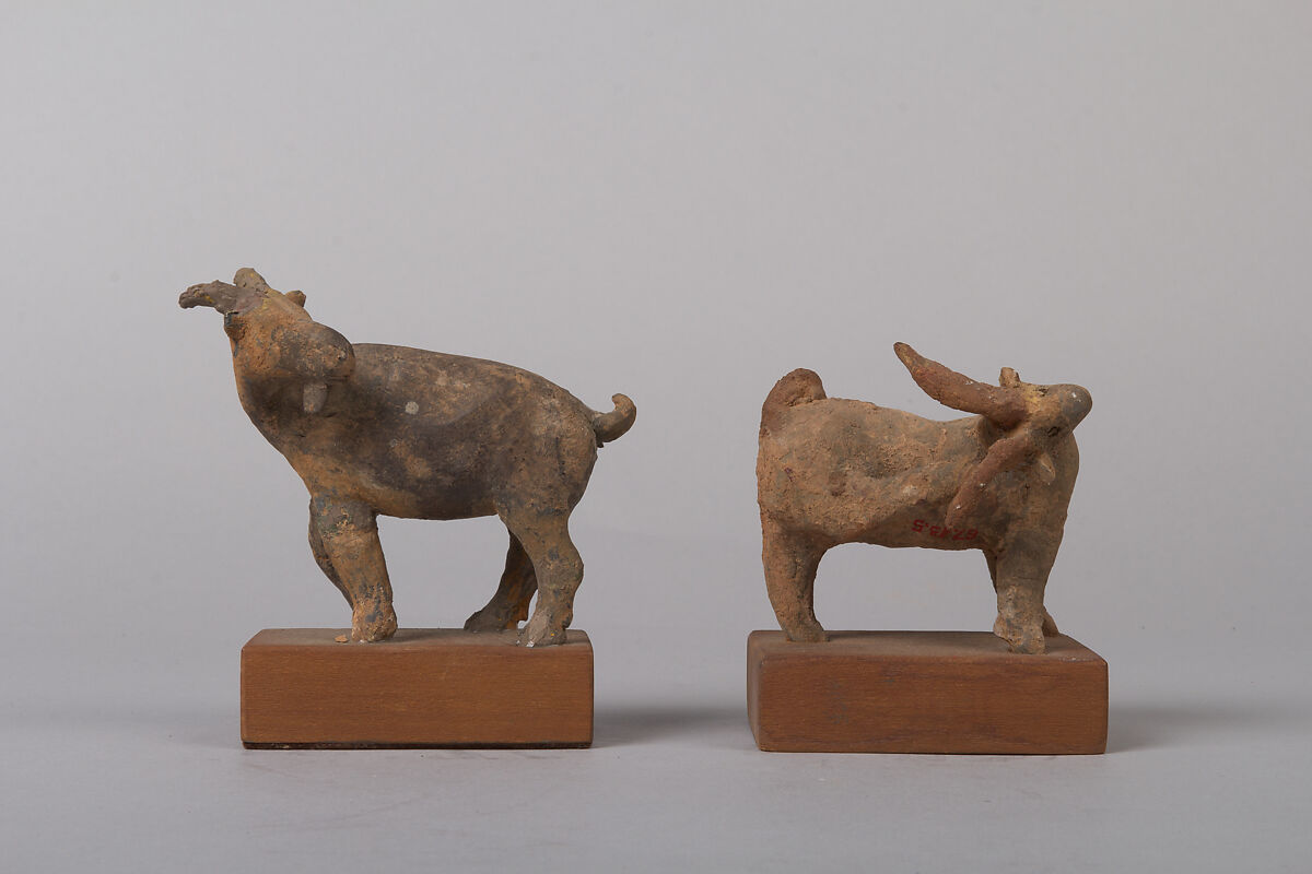 Goat (one of a pair), Earthenware, China