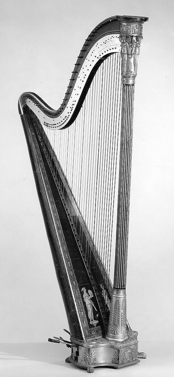 Pedal Harp, Erard Freres et Co (Paris (1788) and London (1792) until 1826), wood, various materials, British