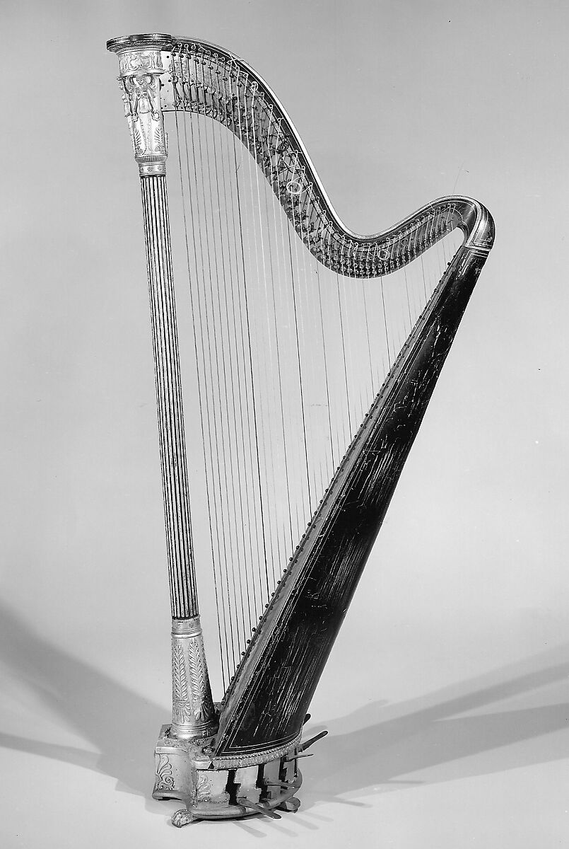 Pedal Harp, Erard Freres et Co (Paris (1788) and London (1792) until 1826), wood, various materials, British