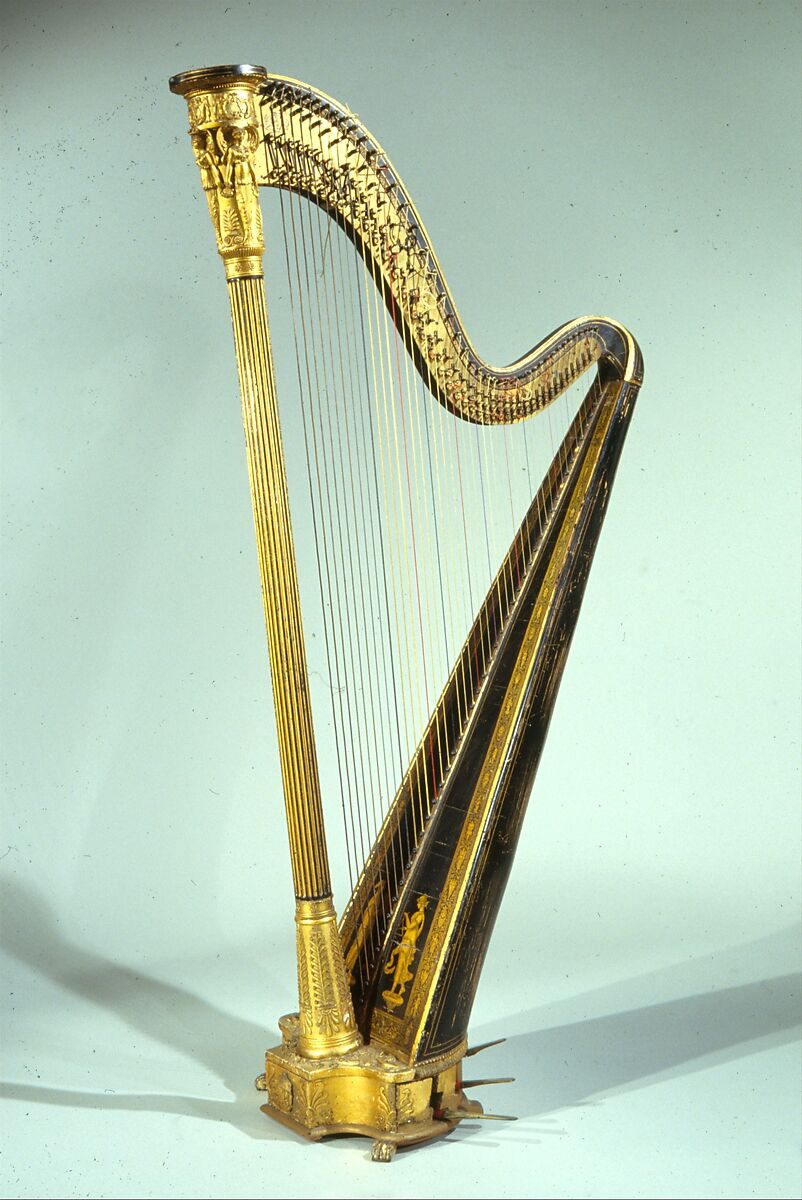 Pedal Harp, Erard Freres et Co (Paris (1788) and London (1792) until 1826), wood, various materials, British 