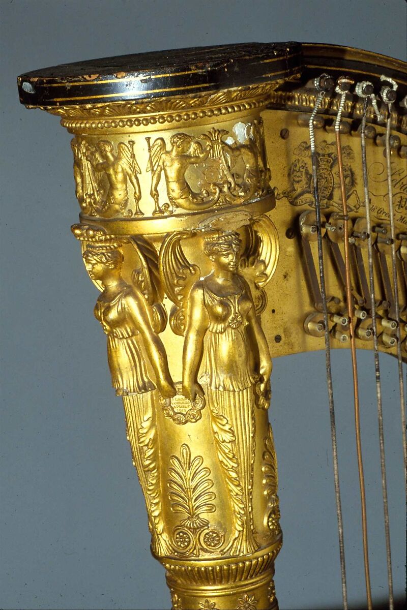 Pedal Harp, Erard Freres et Co (Paris (1788) and London (1792) until 1826), wood, various materials, British