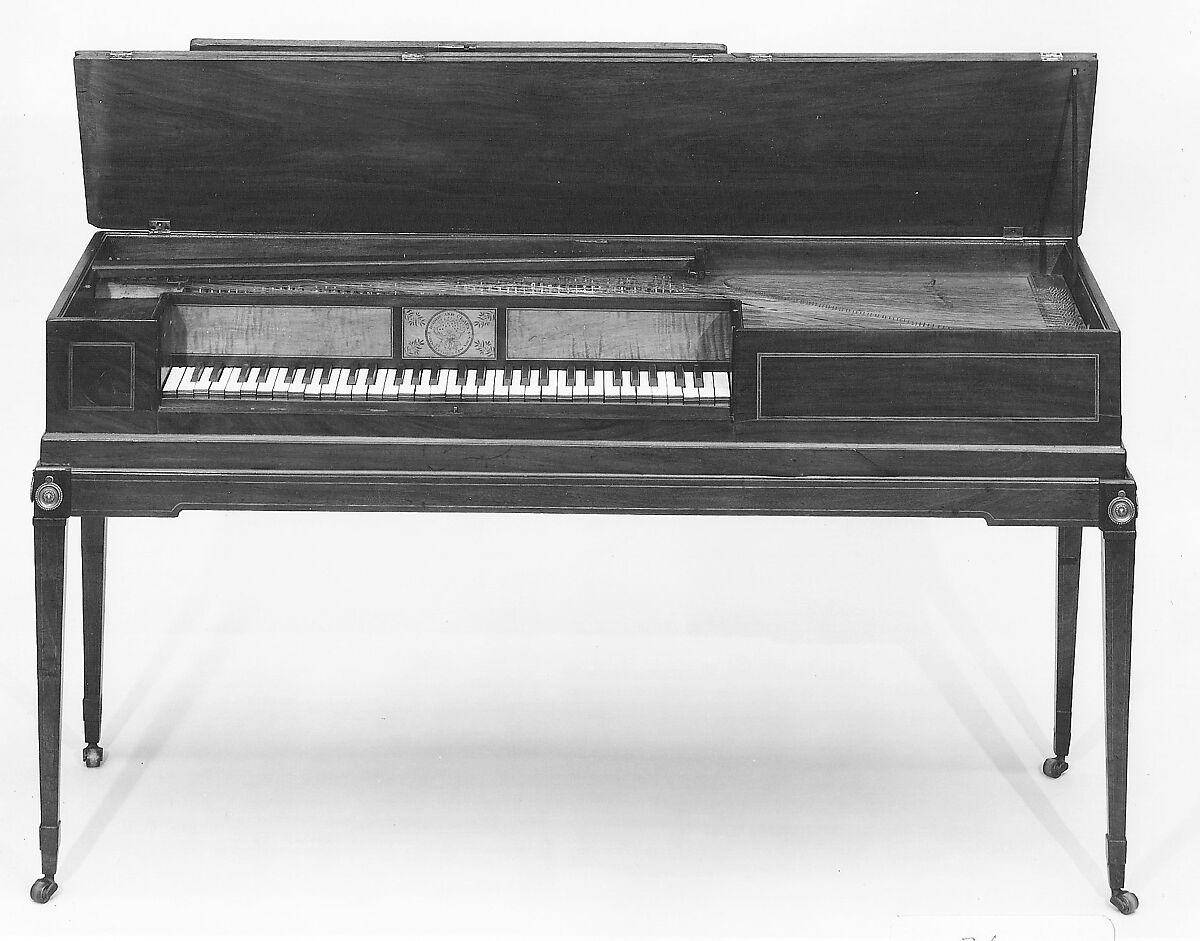 Square Piano, Dodds &amp; Claus, Mahogany, iron, stained hardwood, ivory, bone, various materials, American