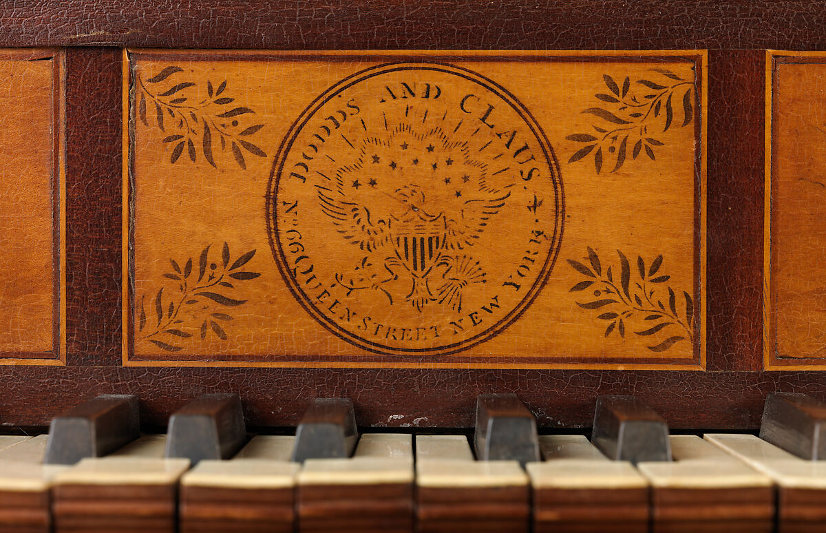 Square Piano, Dodds &amp; Claus, Mahogany, iron, stained hardwood, ivory, bone, various materials, American