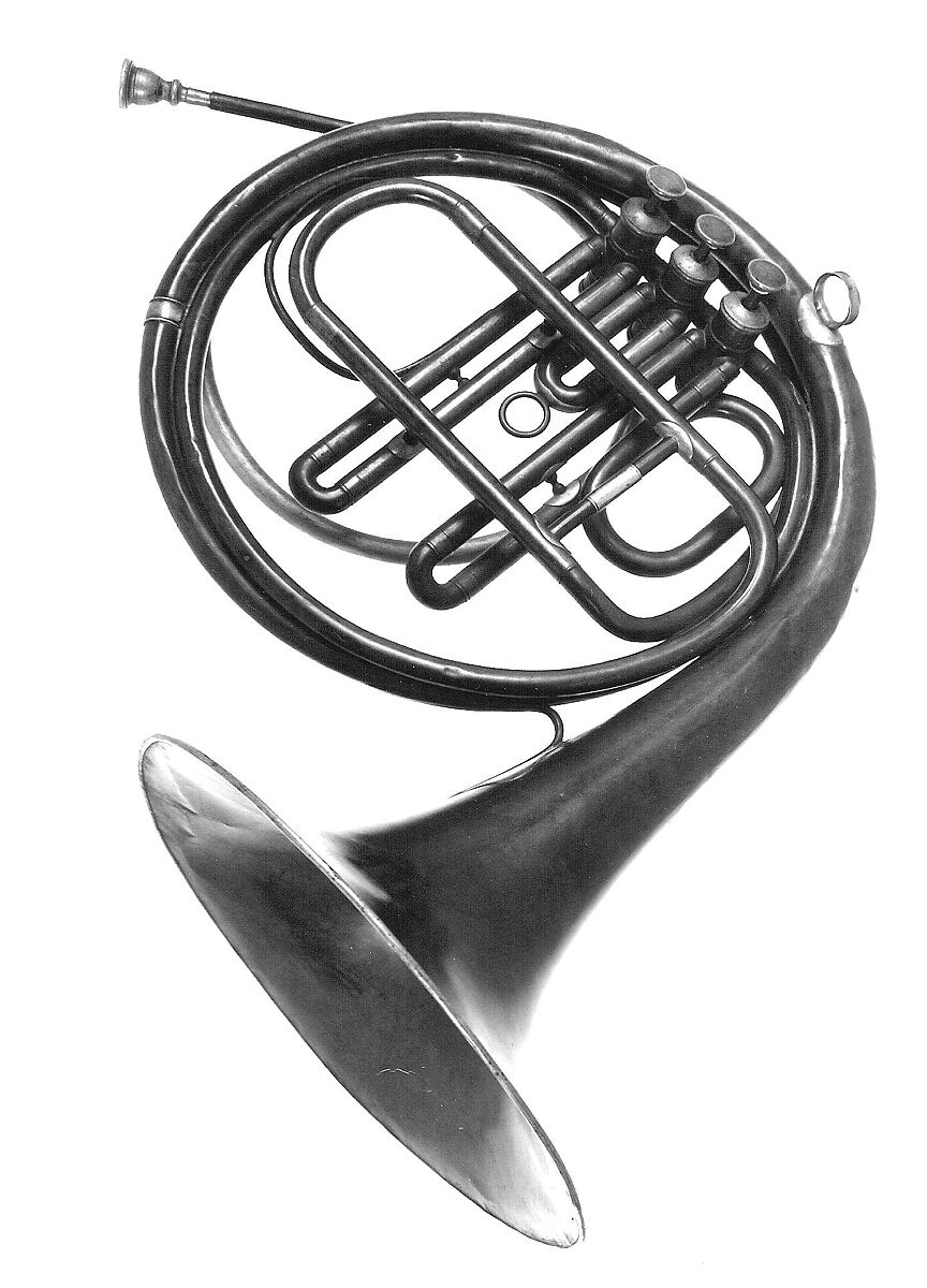 French Horn in F, J. L. Allen?, Brass, nickel-silver, American or German