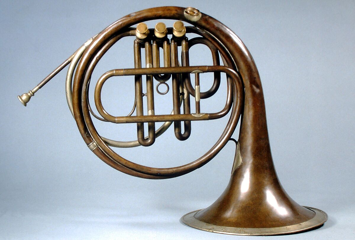 French Horn in F, J. L. Allen?, Brass, nickel-silver, American or German 