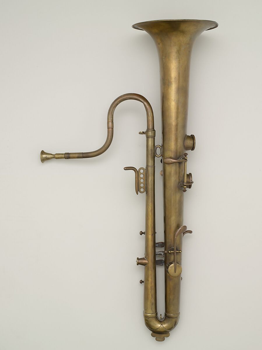 Soprano ophicleide in B-flat, Adolphe (Antoine Joseph) Sax (Belgian, Dinant, Belgium 1814–1894 Paris), Brass, French