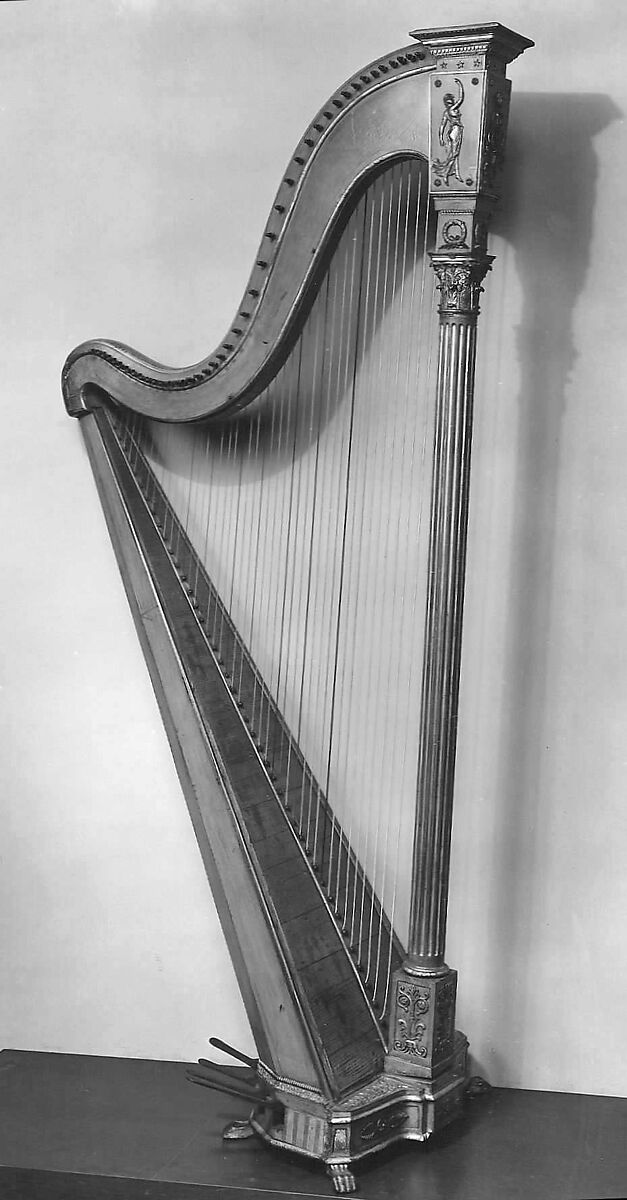 Pedal Harp, Henri Naderman (French, Paris ca. 1780–after 1835 Paris), Wood, various materials, French 