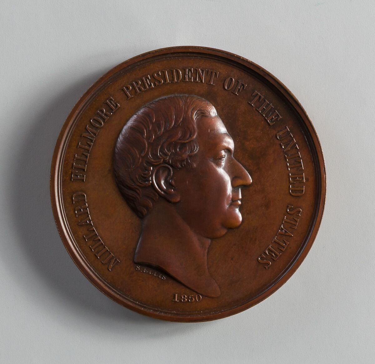 Medal of Millard Fillmore, Salathiel Ellis (1803–1879), Bronze, American 