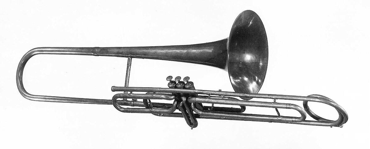 Bass Valve Trombone in E-flat, Brass, possibly Italian 