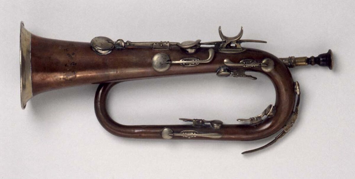 Keyed Bugle in E (originally E-flat?), Graves &amp; Company, Copper, nickel-silver, American