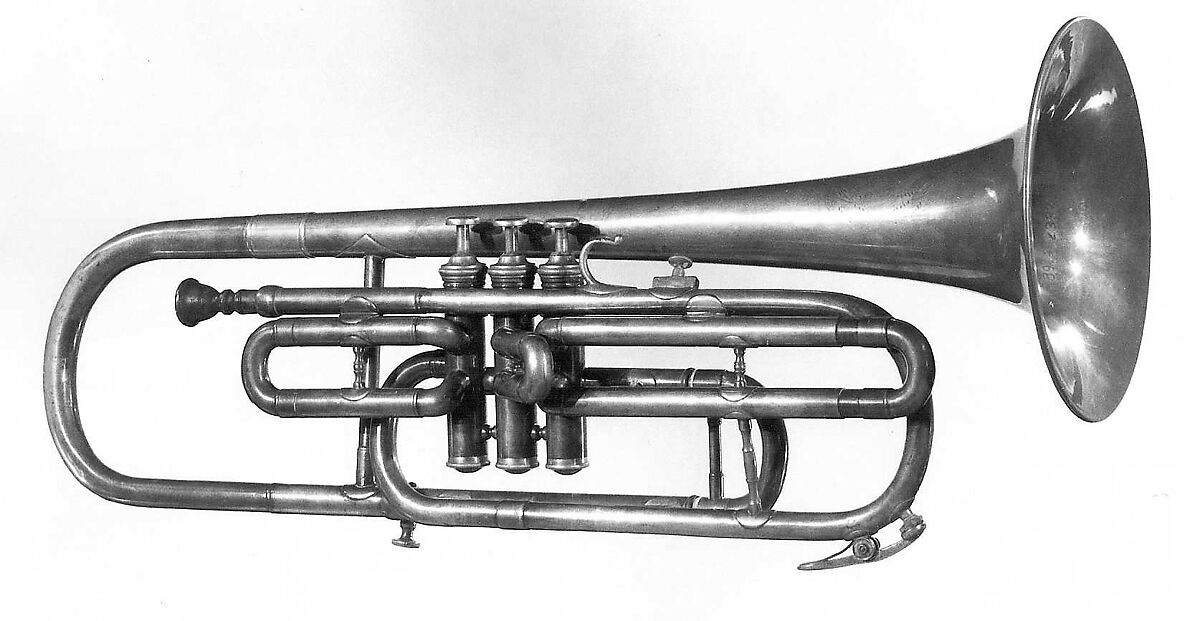 Alto valve trombone in E-flat, August Pollmann, Brass, nickel, silver, American 