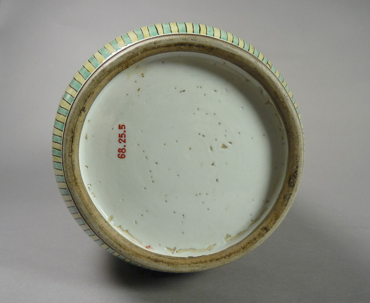 Vase with Floral and Landscape Decor, Porcelain painted in overglaze famille verte enamels, China