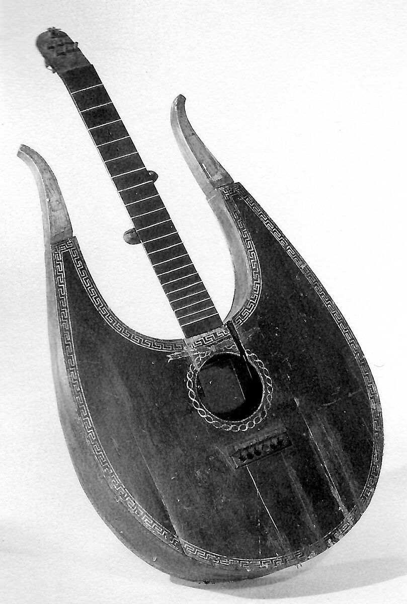 Lyre Guitar, Wood, ivory, metal, European 