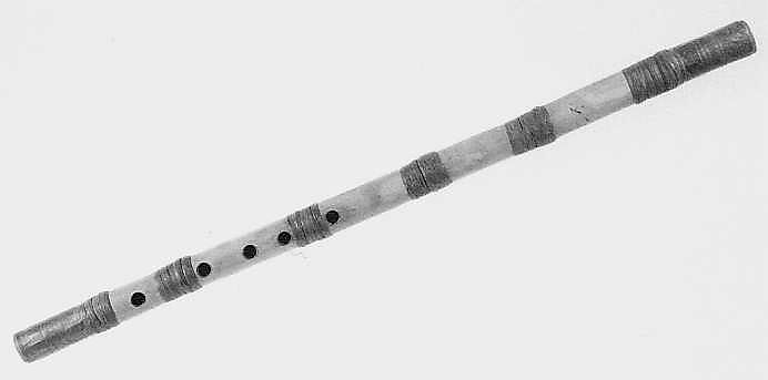 Ney, reed, metal, hide, Iranian (Persian)