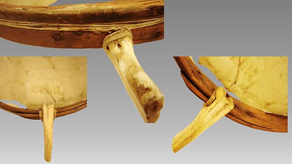 Frame Drum, wood, skin, nails, twine, Native American (Salishan)