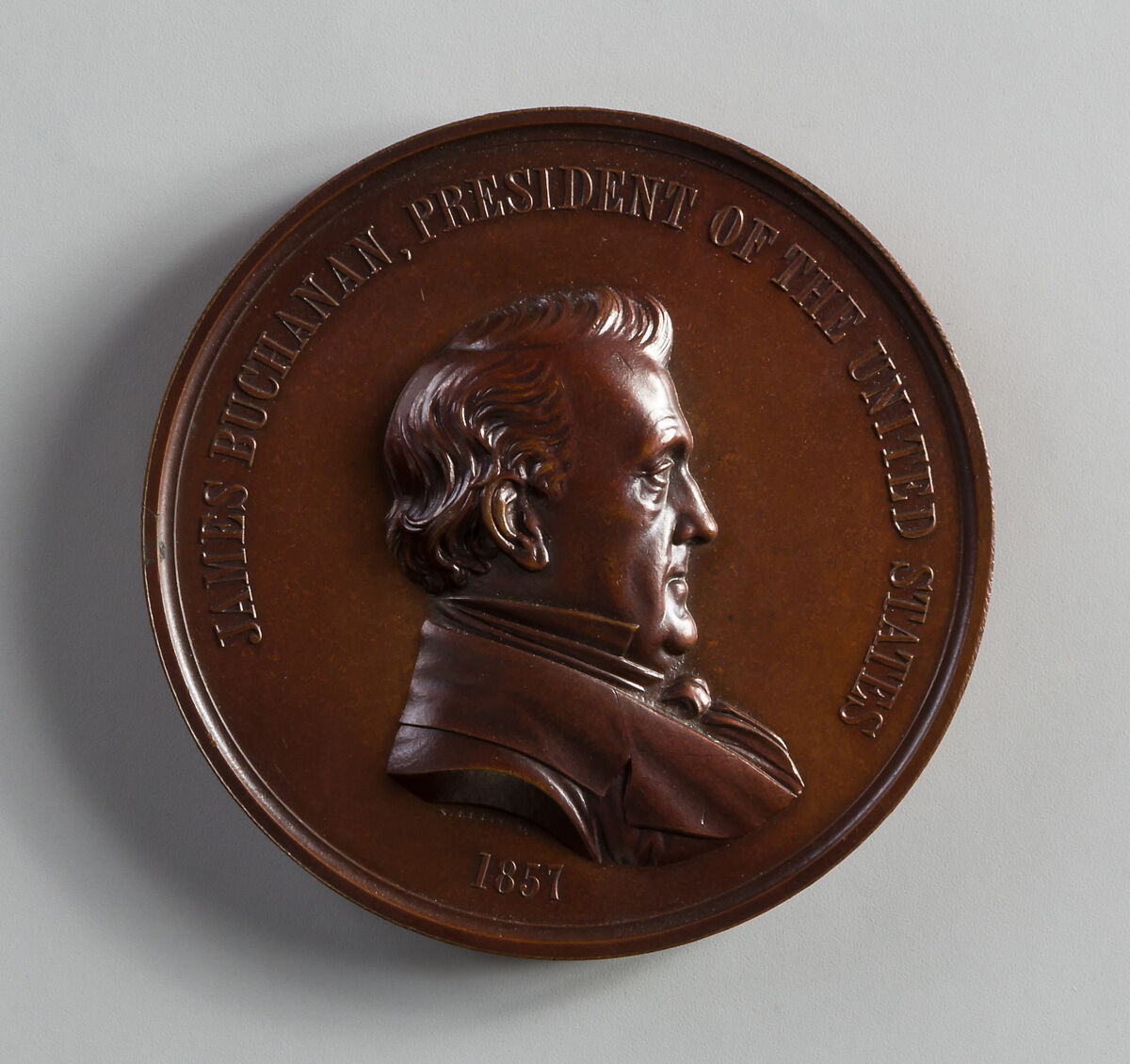 Medal of James Buchanan, Salathiel Ellis (1803–1879), Bronze, American 