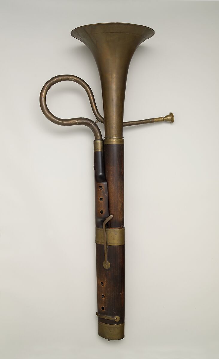 "Russian Bassoon" (Bass Horn), wood, brass, probably French 
