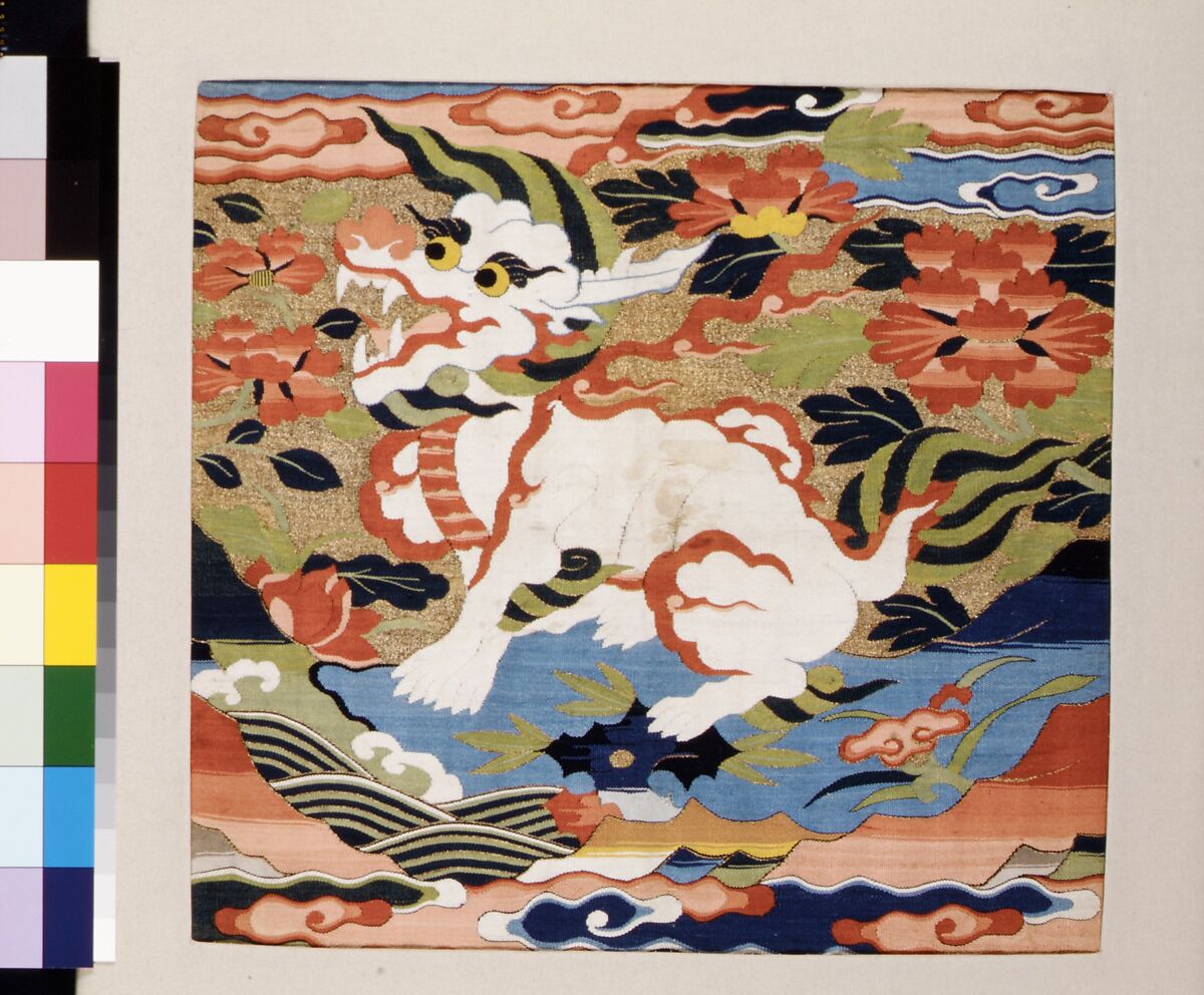 Rank Badge with Mythological Animal, Silk tapestry (kesi), China