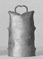 Cattle Bell, Brass plated iron, leather, German 